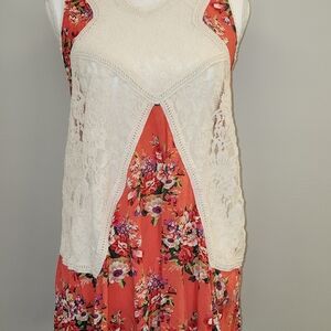 Umgee Floral Sleeveless Top